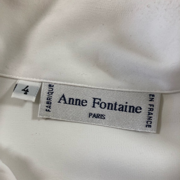 Anne Fontaine Paris White, Satin Button Down, Blouse Women’s 4, Very Oversized! - Picture 5 of 13